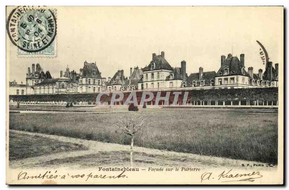 Fontainebleau — Fassade am Parterre — A. Kaemper, B.F., Paris - Vorderseite