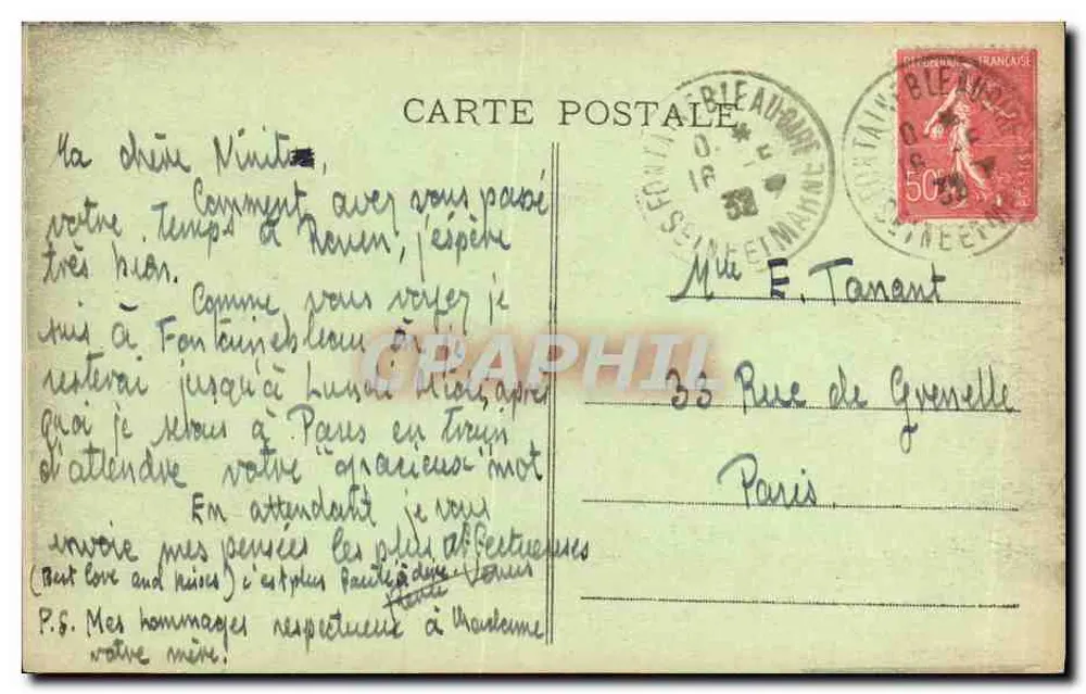Palast von Fontainebleau — Der Karpfenteich — n°54 - Rückseite