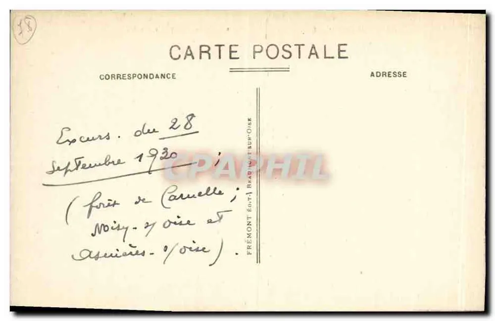 Foresta di Carnelle — Pali di Saint-Martin — Frémont Édit. sull'Oise - Verso
