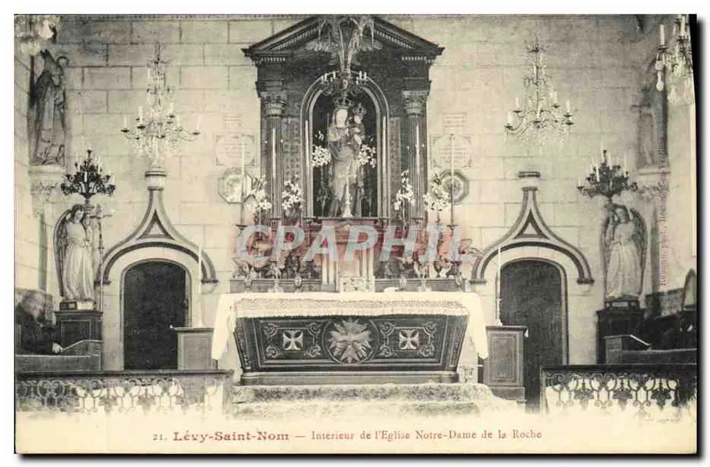 Lévy-Saint-Nom — Innenansicht der Kirche Notre-Dame de la Roche — Verlag: Lévy-Saint-Nom, Nr. 21 - Vorderseite