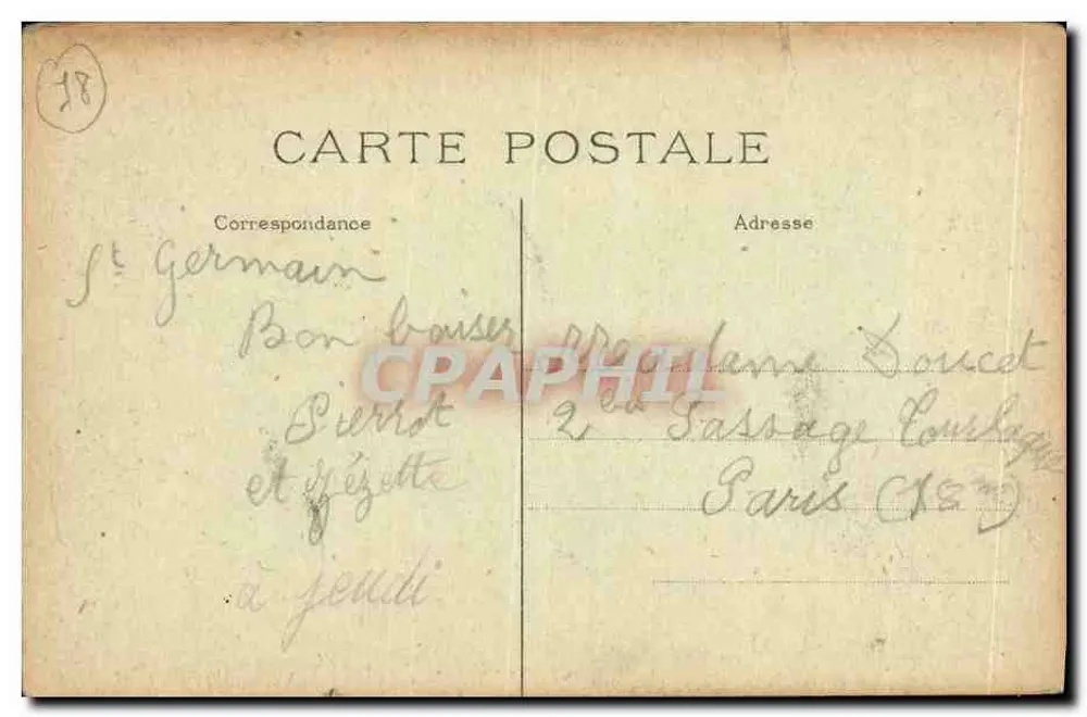 St-GERMAIN-en-LAYE — Der Parterre, Schloss (16. Jahrhundert), Kirche und Bahnhof — Verlag nicht sichtbar - Rückseite