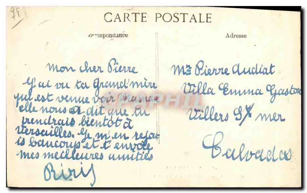 Versailles — Grand Trianon — As Carros — editor BHD n°158 - Verso