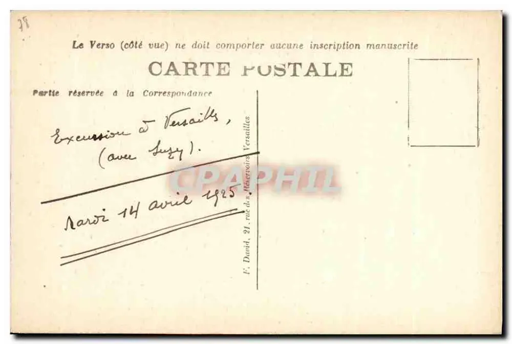 Versailles — O Tapete Verde — O Palácio - Verso