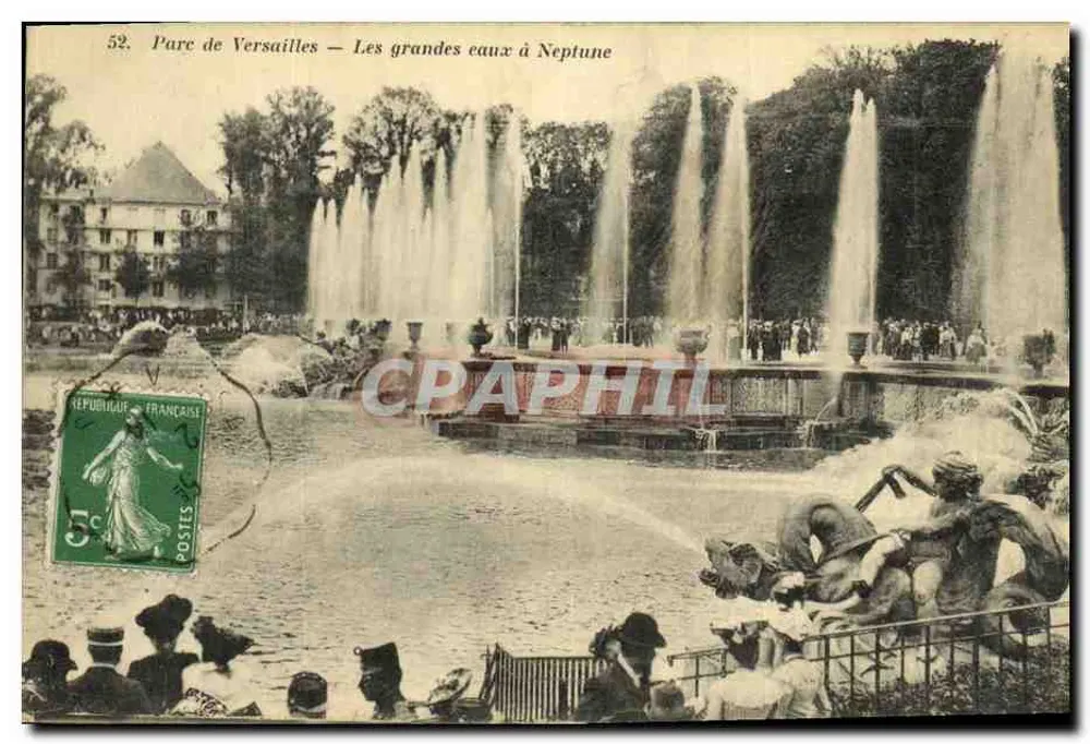 Parque de Versailles — As grandes águas de Netuno — Édia Paris-Versailles n°52 - Frente