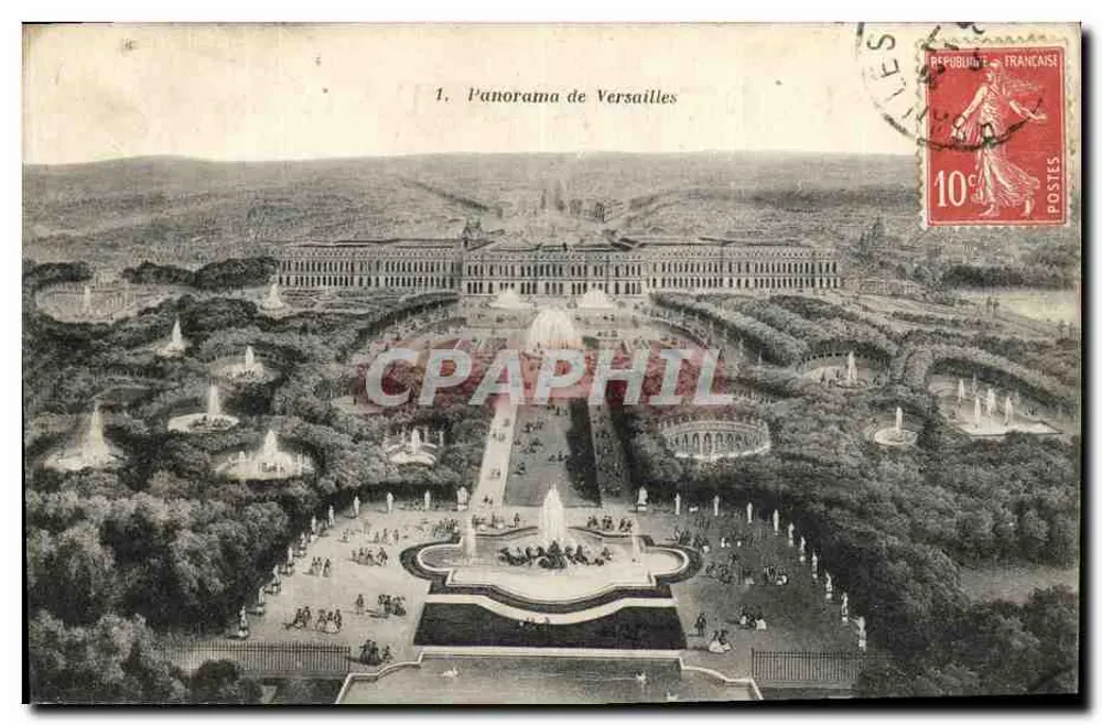 Panorama de Versalhes — Heliotipia Bourdier e Fauchieux, n°1 - Frente