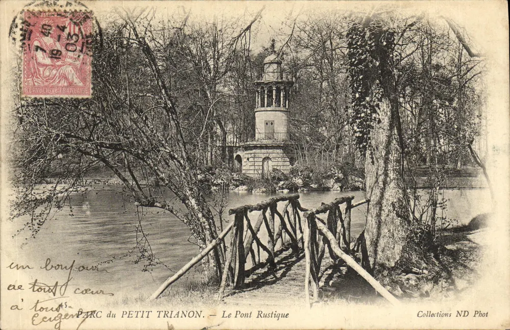 Parque do Petit Trianon — O Ponte Rustique — Collections ND Phot - Frente