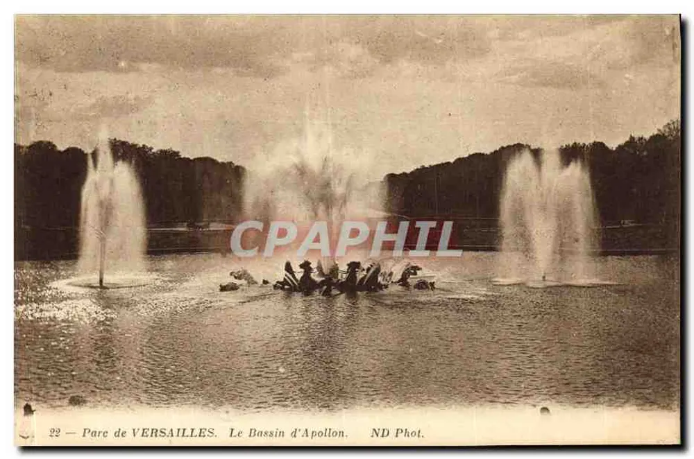 Parque de VERSAILLES — El Bassin d'Apollon — ND Phot. - Anverso