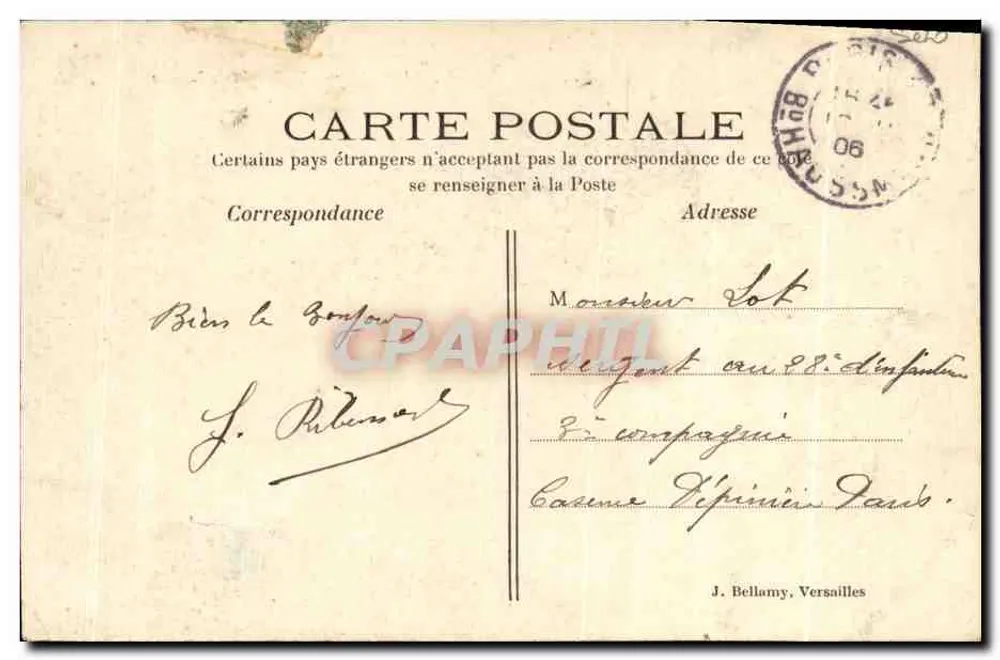 Versalles — El Estanque de Latón — J. Bellamy, n°40 - Reverso