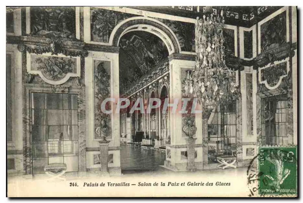 Schloss Versailles — Saal des Friedens und Galerie der Spiegel — Héliotypie A. Courdier - Vorderseite