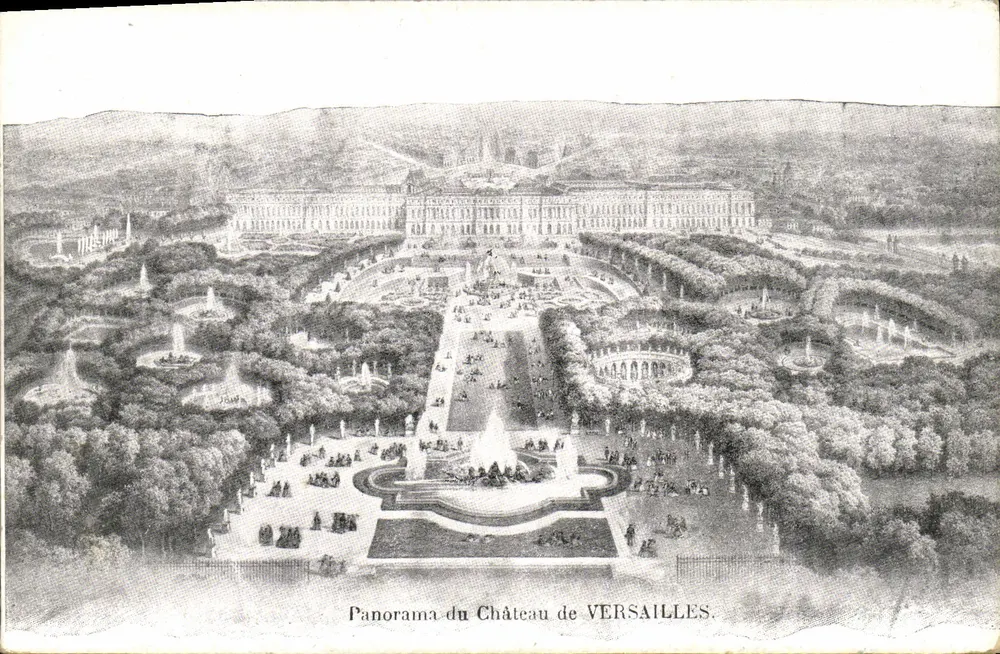Panorama do Castelo de VERSAILLES — gravura — Lévy Frères & Cie, Paris - Frente