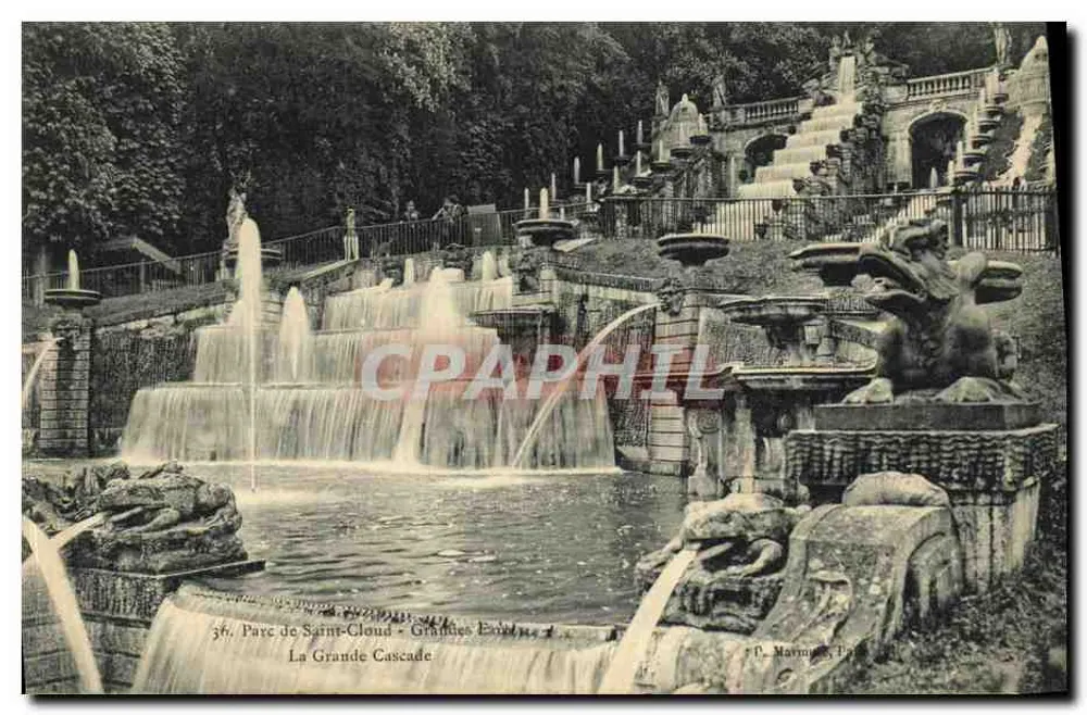 Parque de Saint-Cloud — A Grande Cascata — P. Marmon, Paris - Frente