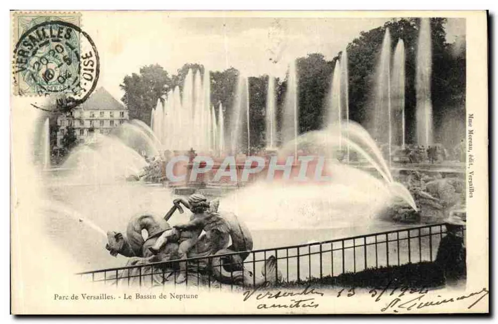 Park von Versailles - Der Neptunbrunnen — Verlag Madame Moreau, Versailles - Vorderseite