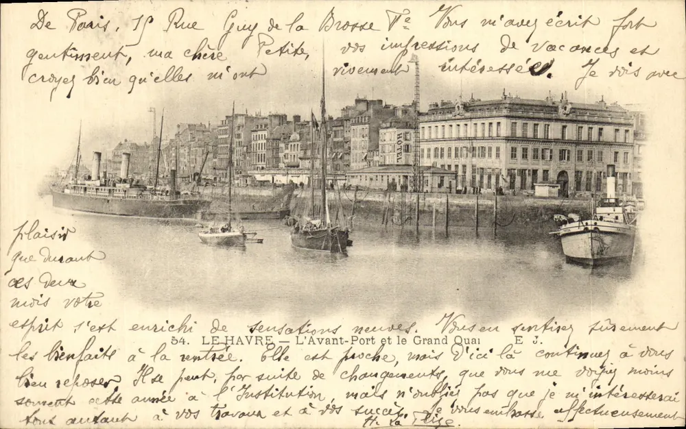 Le Havre — Der Vorhafen und der Große Kai — E.J. - Vorderseite