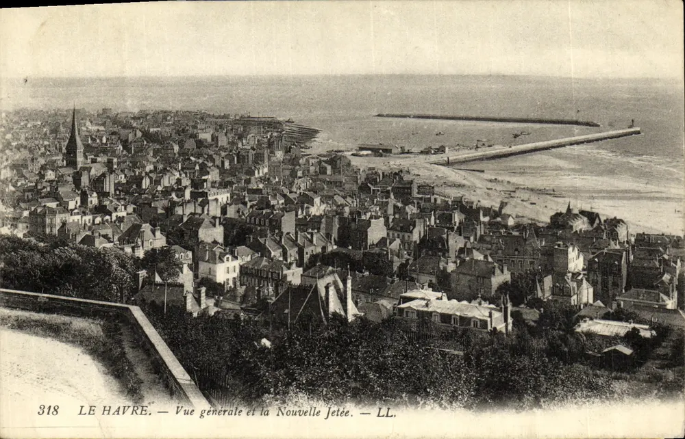 Le Havre — Allgemeiner Blick und die Neue Mole — LL, Nr. 318 - Vorderseite