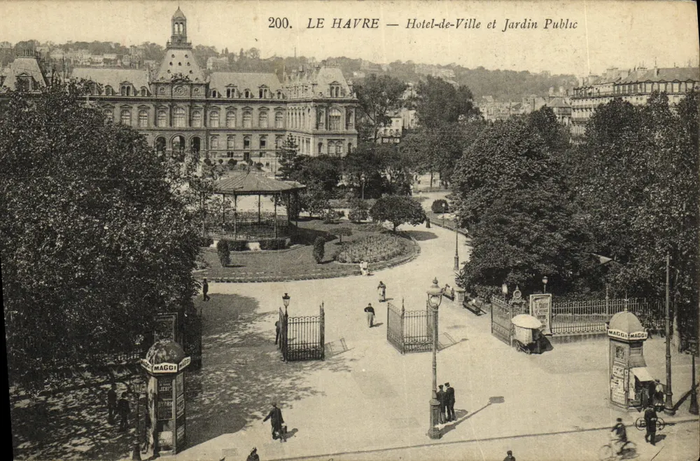 Le Havre — Rathaus und Öffentlicher Garten — Verlag: Maggi, Nr. 200 - Vorderseite