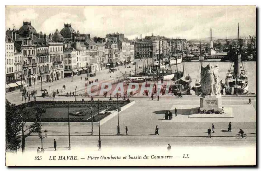 Le Havre — Place Gambetta und Bassin du Commerce — LL - Vorderseite