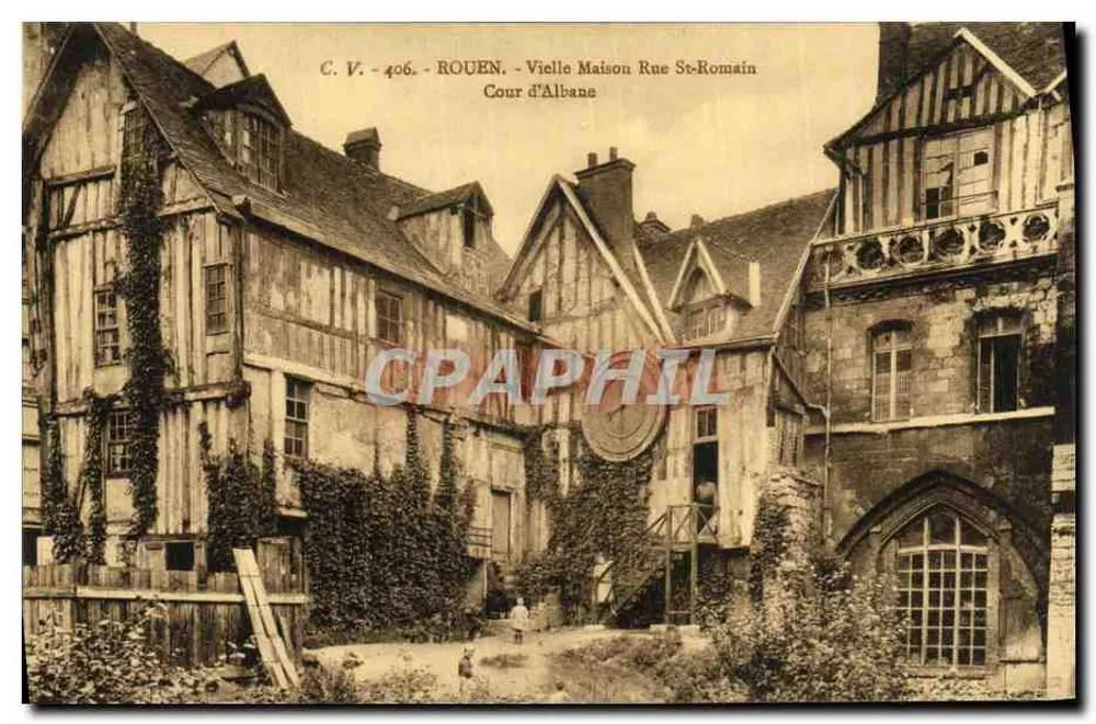 Rouen - Alte Haus in der Straße St-Romain - Cour d'Albane - Vorderseite