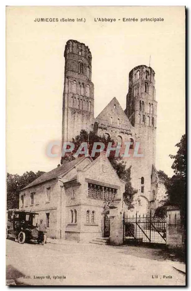 Jumièges (Seine Inf.) — Die Abtei - Haupteingang — Verlag Languetti, Betreiber - Vorderseite