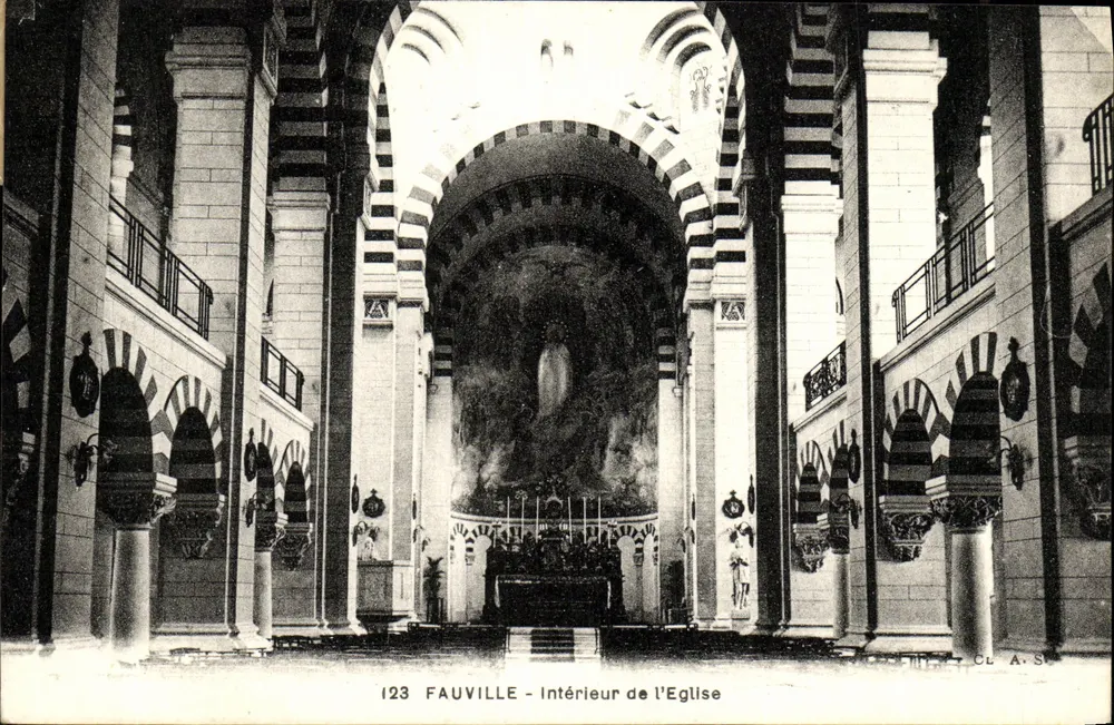 Fauville - Innenansicht der Kirche — CL A. St. Nr. 123 - Vorderseite
