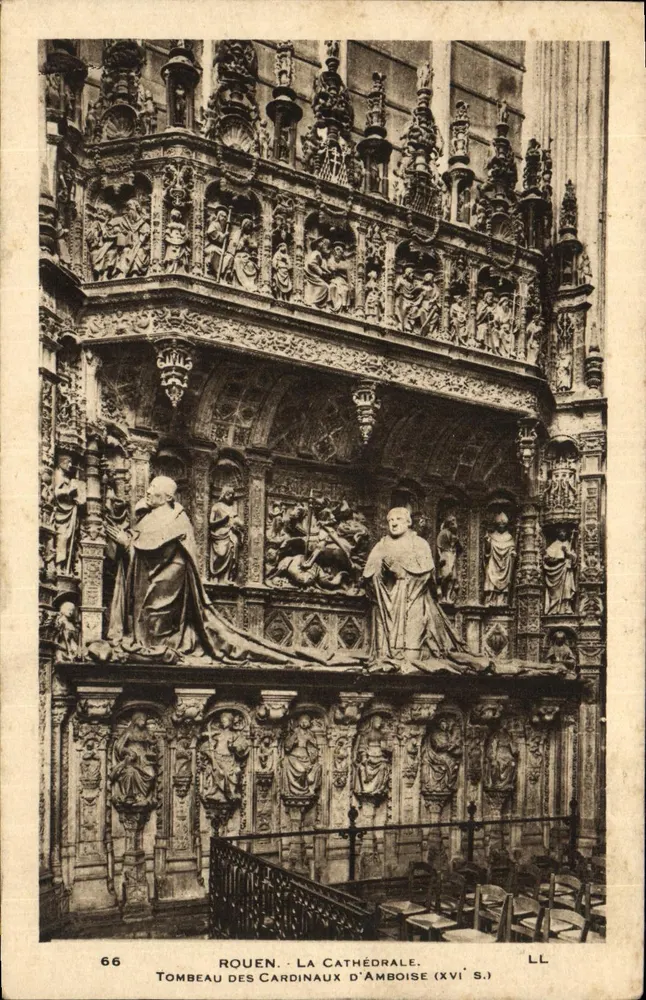Rouen - Die Kathedrale. Grab der Kardinäle von Amboise (16. Jahrhundert) - Vorderseite