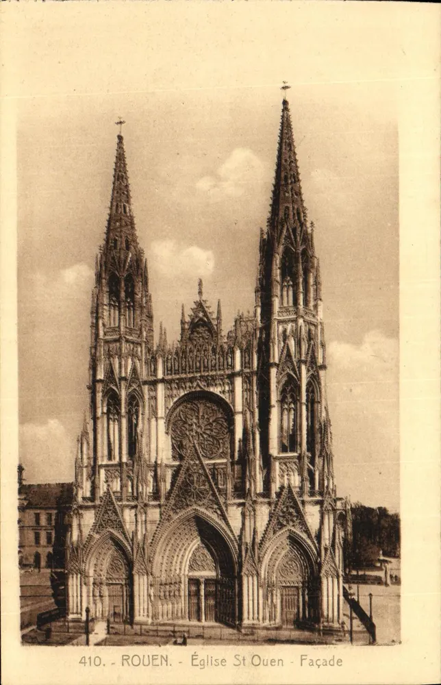 Rouen - Kerk van Sint Ouen - Gevel — serie 410, uitgever Cartes 'La Cigogne', Rouen - Voorkant