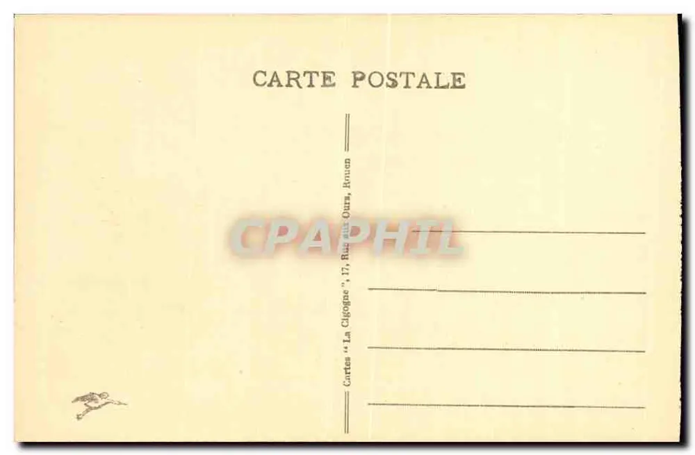 Rouen - Kerk van Sint Ouen - Gevel — serie 410, uitgever Cartes 'La Cigogne', Rouen - Achterkant