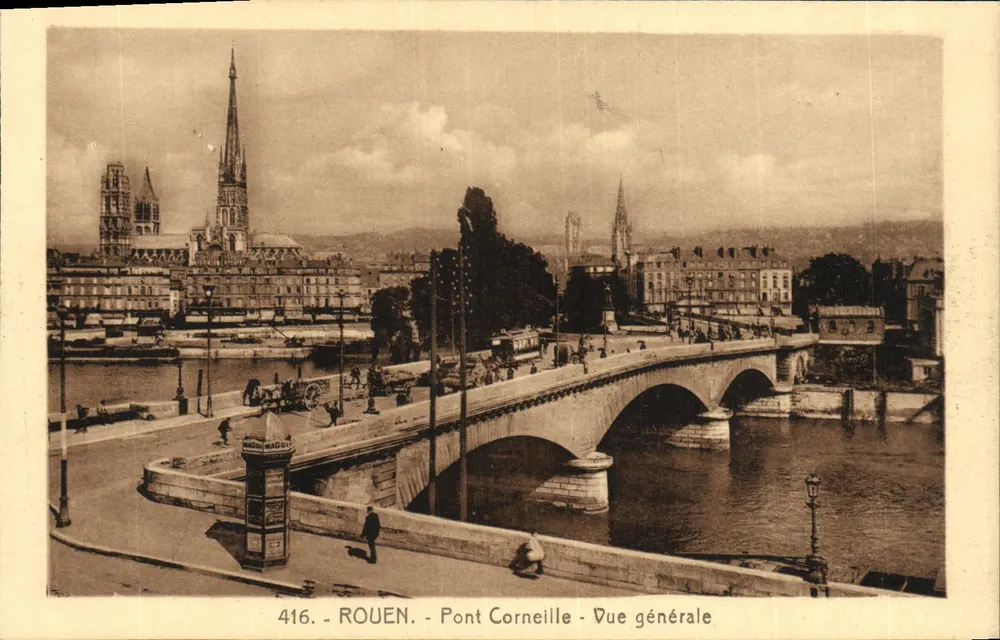 Rouen - Pont Corneille - Vista geral — editor NADON, n° 416 - Frente