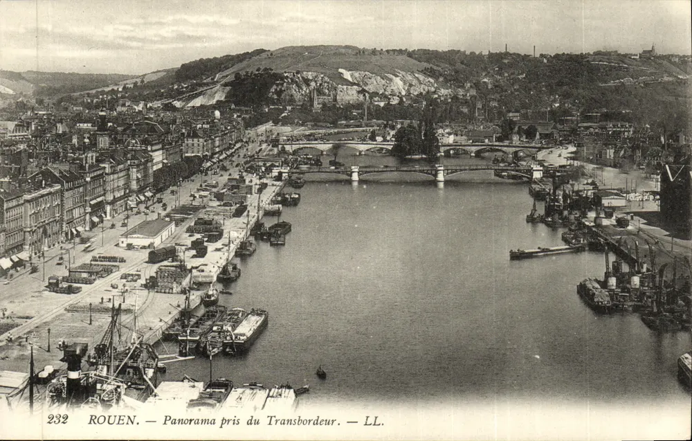 Rouen — Panorama tirado do Transbordeur — LL, n° 232 - Frente