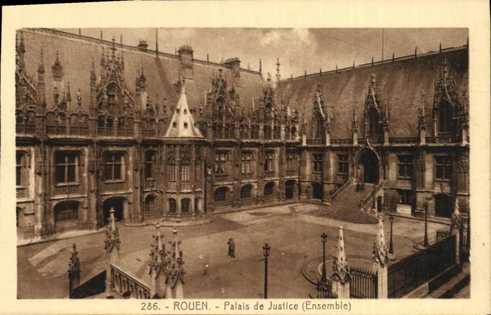 Rouen - Palácio da Justiça (Conjunto) — Carta postal n°286 — Editor 'La Cigogne' Rouen - Frente