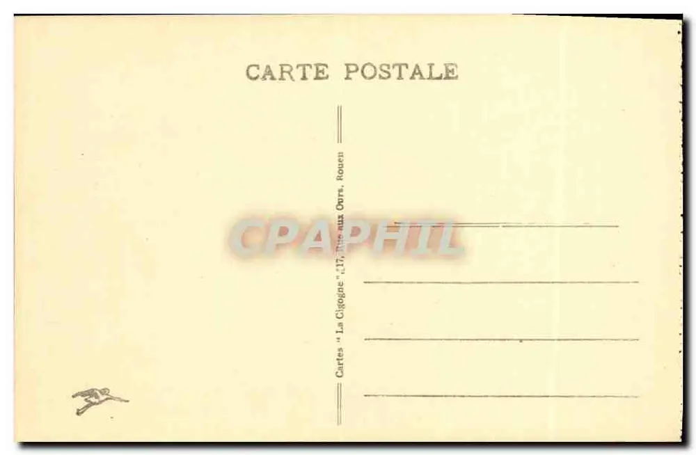 Rouen - Der Kai von Paris und die Ste-Catherine-Küste — Karten « La Cigogne », Rue aux Ours, Rouen - Rückseite
