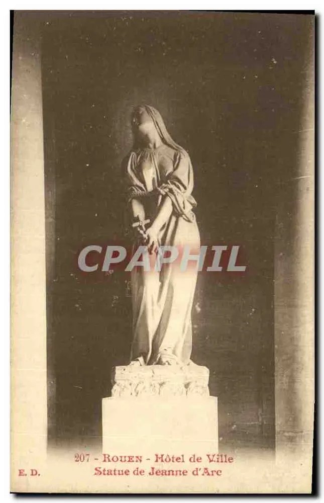Rouen - Rathaus - Statue der Jeanne d'Arc — E.D. n°207 - Vorderseite