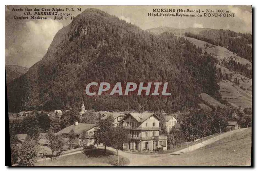 MORZINE (Hte-Savoie) - Hotel-Pension-Restaurant du ROND-POINT — CH. PERRIRAZ, Eigentümer — Foto Thome - Vorderseite