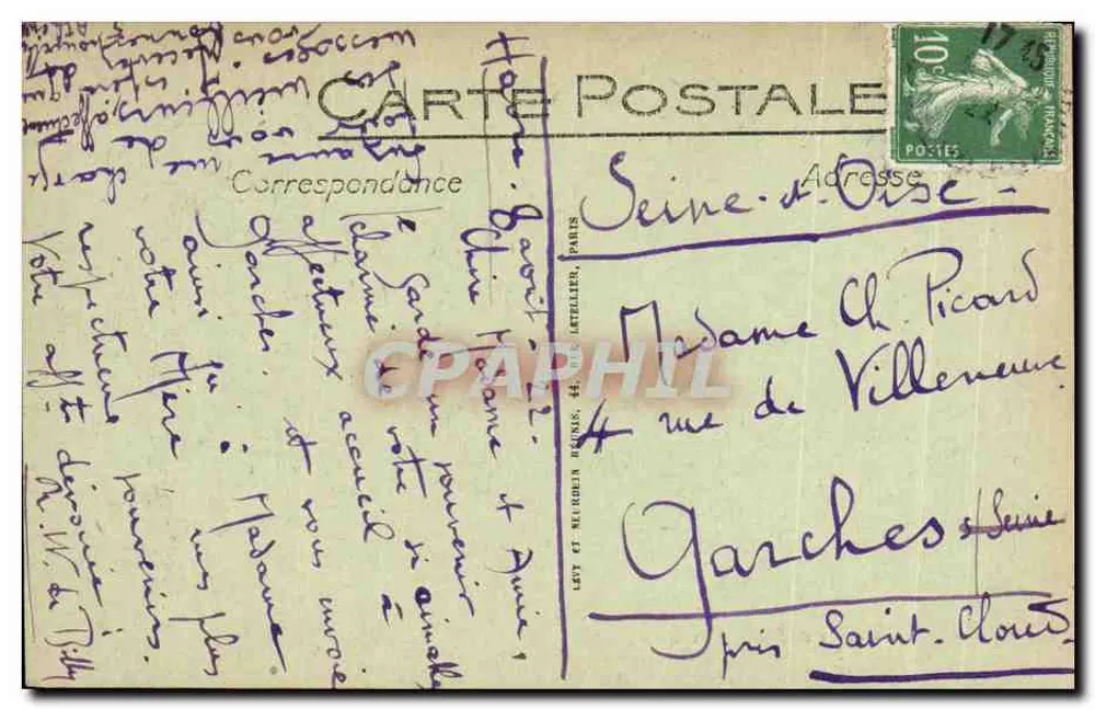 A Vale de Sainte-Adresse — LL — n°217 - Verso