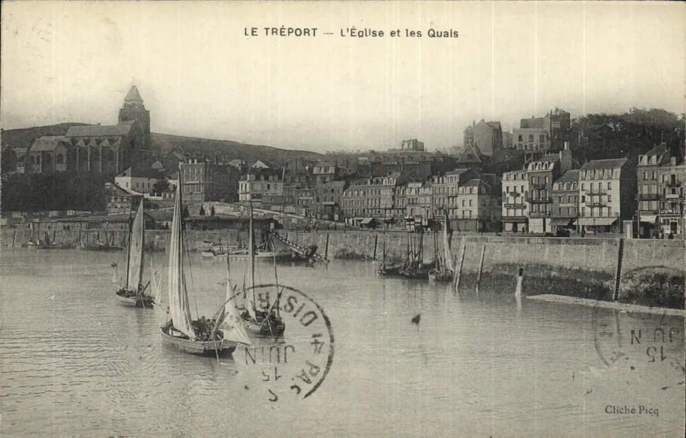 Le Tréport — Die Kirche und die Kais — Cliché Picq - Vorderseite