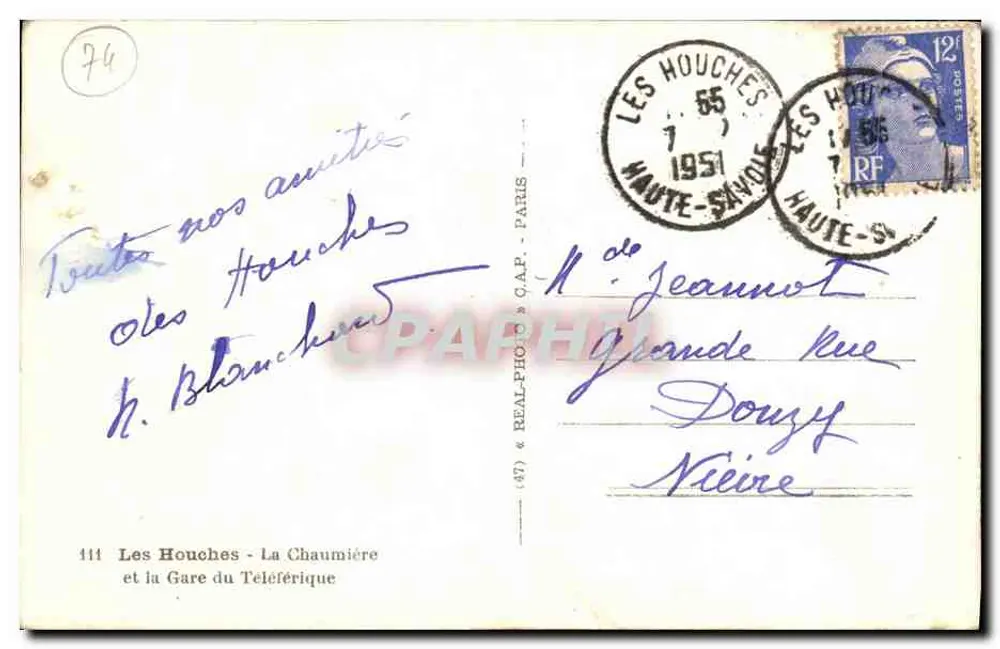 Les Houches - Die Chaumière und die Seilbahnstation — C.A.P. n°111 - Rückseite