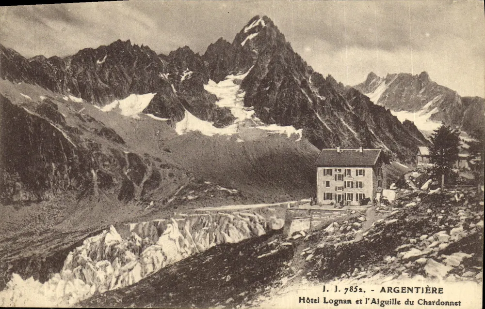 Hôtel Lognan und die Aiguille du Chardonnnet — Argentière — J. J. 7852 - Vorderseite