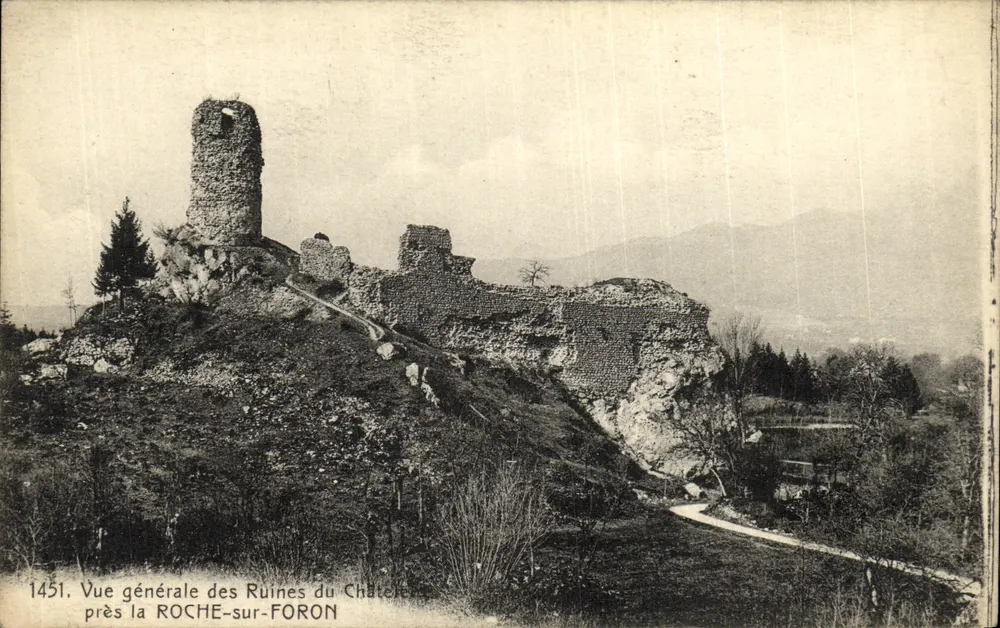 Ruinen des Schlosses Roche-sur-Foron — allgemeiner Blick — Serie 1451 - Vorderseite