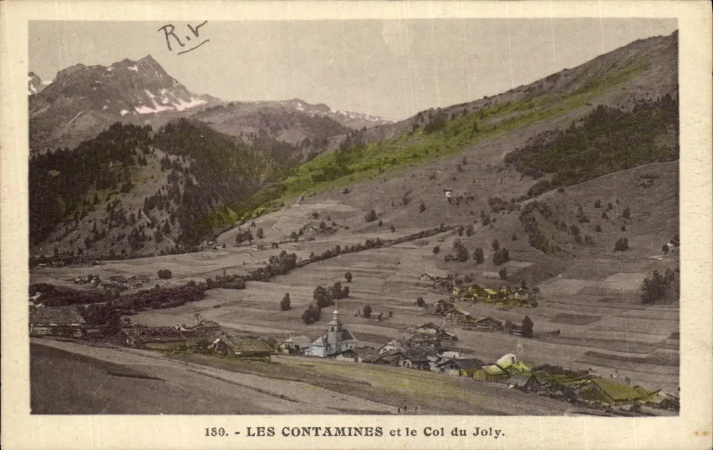 Les Contamines e o Col do Joly — vista panorâmica — L. Morand, fot.édit. (Haute-Savoie) n°180 - Frente