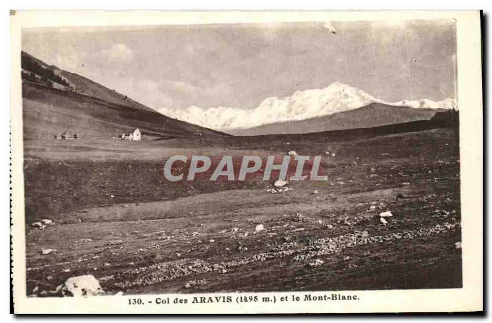 Col des Aravis (1498 m.) e o Mont-Blanc — L. Morand, fot.édit. — n° 130 - Frente