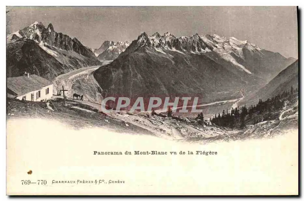 Panorama des Mont-Blanc von der Flégère — Charnaux Frères & Co., Genève, n° 769-770 - Vorderseite