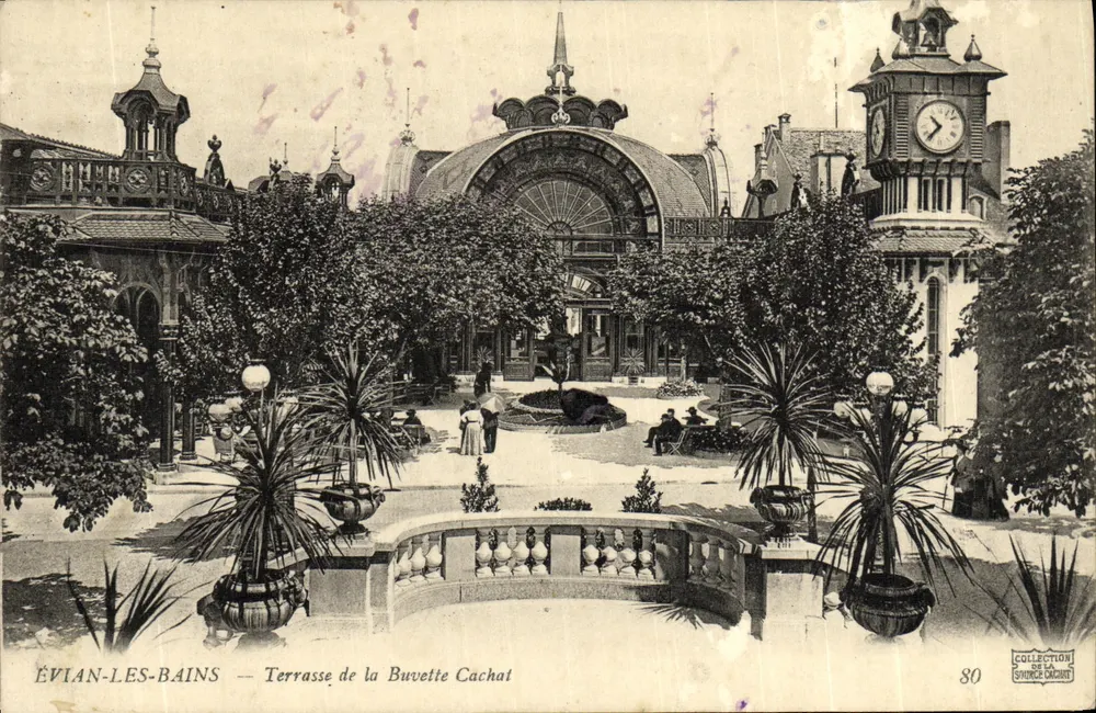 ÉVIAN-LES-BAINS — Terrasse de la Buvette Cachat — Éditeur : Collection de la Source Cachat, n° 80 - Vorderseite