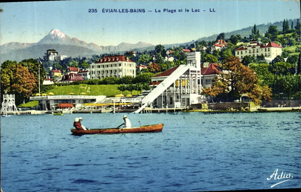 ÉVIAN-LES-BAINS — A Praia e o Lago — Adlia, n° 235 - Frente