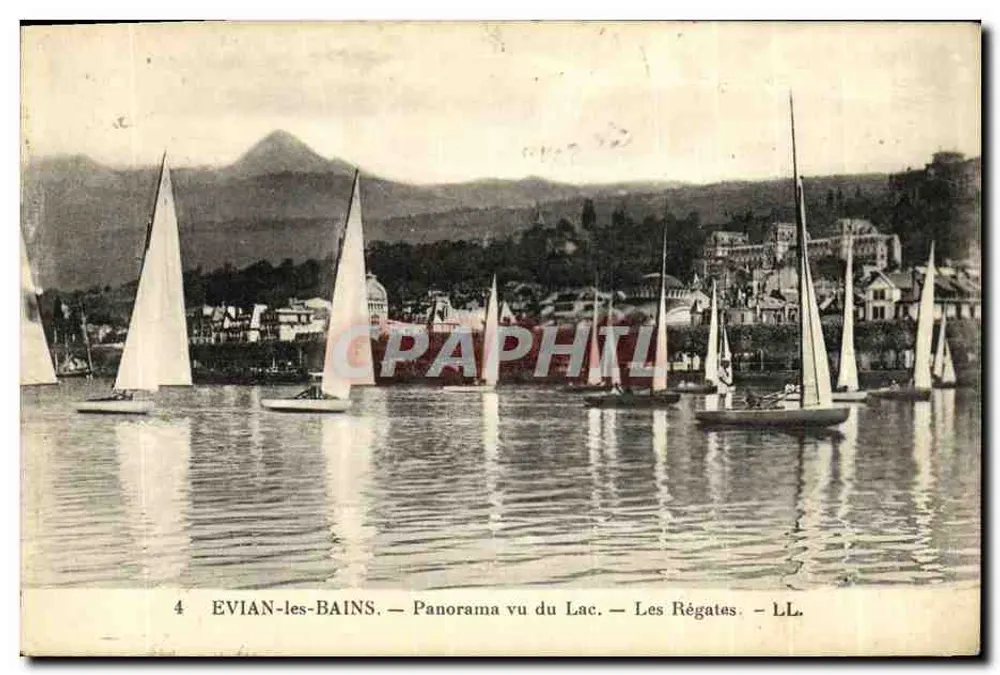 EVIAN-les-BAINS — Panoramablick vom See — Die Regatten — LL. - Vorderseite