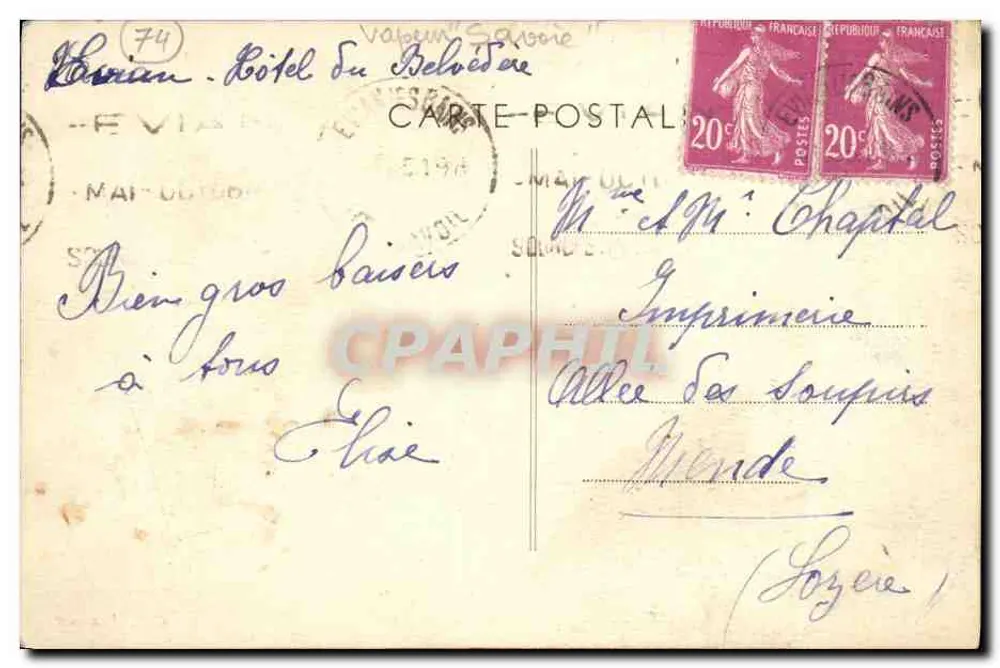 ÉVIAN-LES-BAINS (Alta Savoia) — Il Porto — Fot. Combier & Fournier, n° 332 - Verso