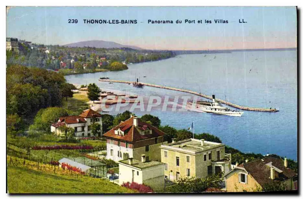 Thonon-les-Bains — Panorama des Hafens und der Villen — LL. n°239 - Vorderseite