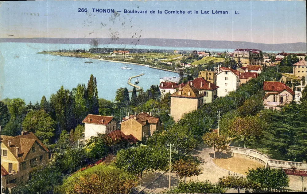 Thonon — Boulevard da Corniche e o Lago Léman — LL - Frente