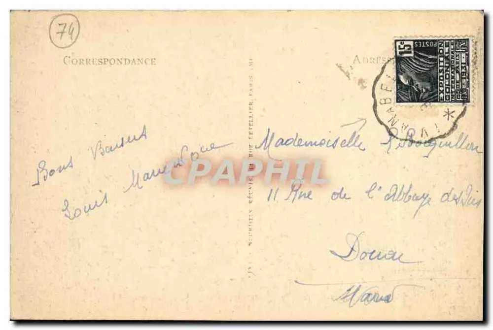 Thonon-les-Bains — Vista tirada da Escola — Editor: R. P. (n° 231) - Verso