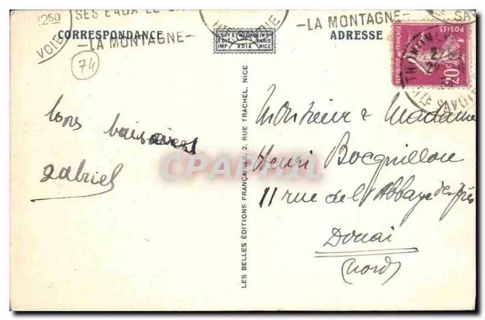 Thonon-les-Bains — Vista tirada de Concise — LL - Verso