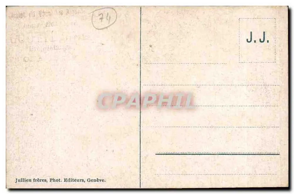 Chamonix - Plano da Aiguille e o Mont-Blanco — J.J. 1095 - Verso
