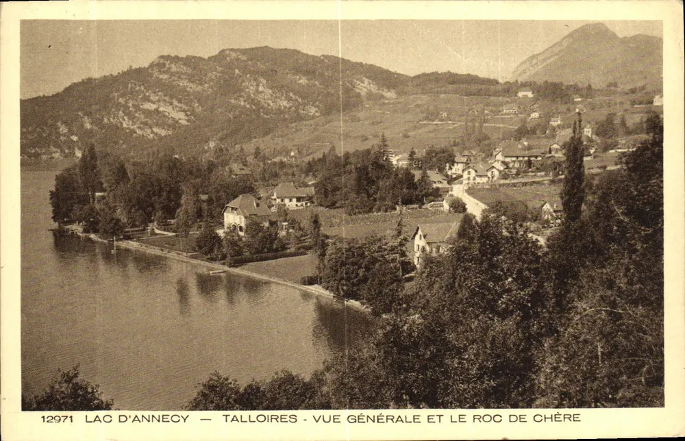 See Annecy — Talloires — Allgemeiner Blick und der Roc de Chère — Verlag Braun & Cie, Nr. 12971 - Vorderseite